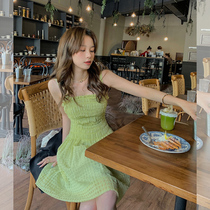 Dont To The Jedi Small Temperament Name Yuan High-end Goddess Fan Advanced Milky Green Harness Dress Skirt Summer