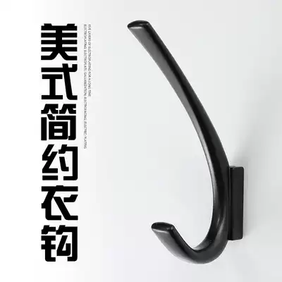 American simple adhesive hook wardrobe clothes hook shoe cabinet bedroom entrance single wall hanging black coat hook triangle