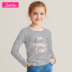 Long Sleeve T-Shirt Desa Girl 2020 Mùa thu mới cho trẻ em sọc PrintLongLongt T-Shirt tại Big Child gái 