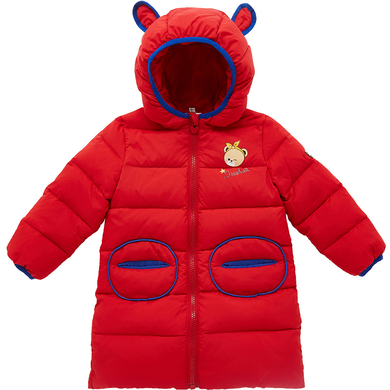 Cub Cub mẫu vừa chiều dài của Desa cô gái Xuống Jacket 2019 Winter Mang New Trẻ em Xuống Jacket Girl.