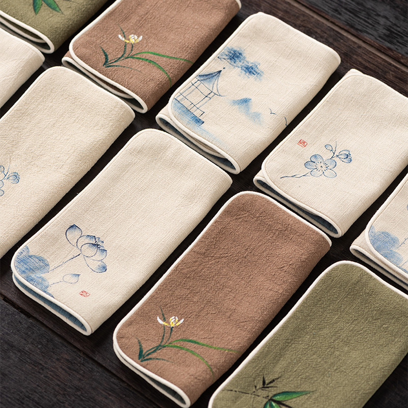 Hand-Painted Super Absorbent Tea Towel, Tea Cloth, Tea Table, Tea Tray, Double-Layer Thickened Cleaning Cloth, Table Runner, Teapot Coaster, Tea Water Towel Hand-Painted Super Absorbent Tea Towel, Tea Cloth, Tea Table, Tea Tray, Double-Layer Thickened Cleaning Cloth, Table Runner, Teapot Coaster, Tea Water Towel