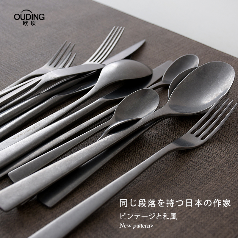 Nordic snowflake INS design restoring ancient ways is 304 stainless steel tableware steak knife and fork spoon, fruit fork long handle coffee spoon
