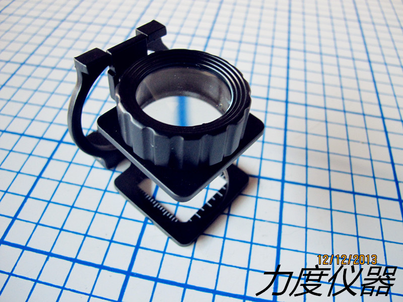 Textile fabric 15x double lens folding black paint with graduated cloth mirror magnifier 