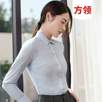 Хлопковый синий лонгслив, квадратный вырез