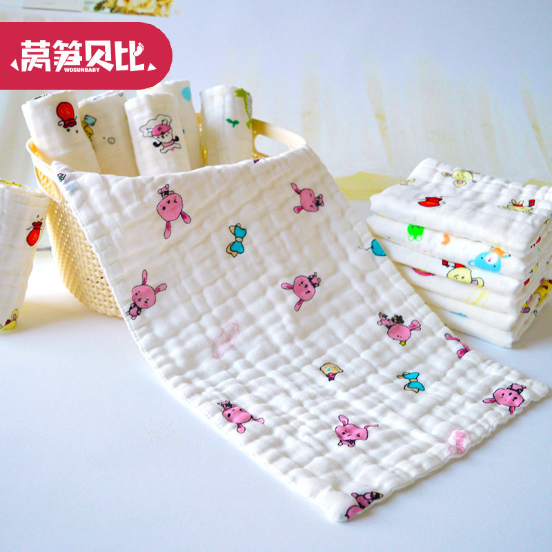Lettuce Babe children's towel pure cotton gauze face towel newborn baby baby bath small towel does not shed hair