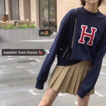 Official web maybebaby homemade Harry red blue color letter H sweatshirt = IAC Han Dynasty