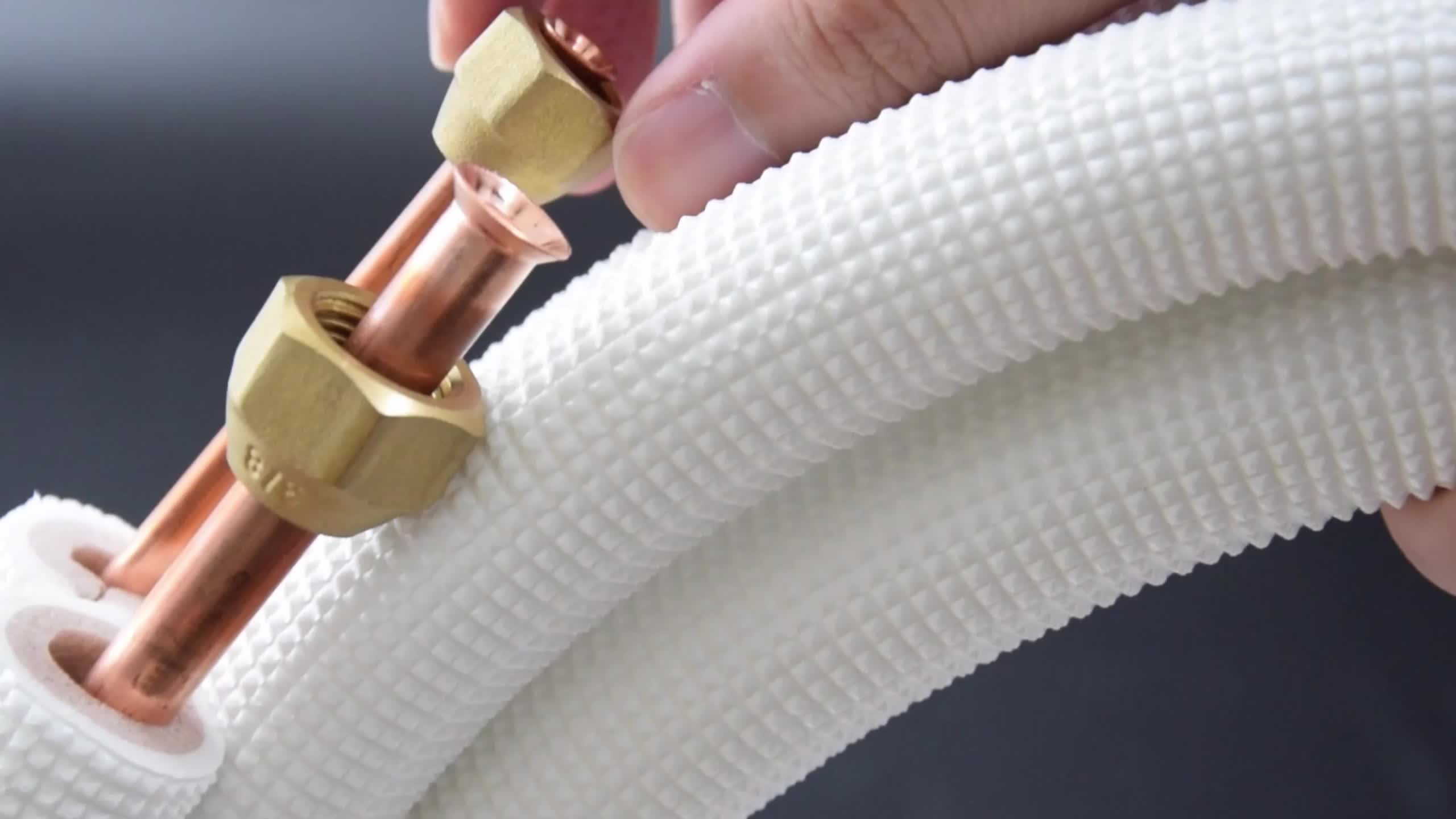Hvac Single Coil Ac Pe Insulation Foam Copper Connecting Tube Roll