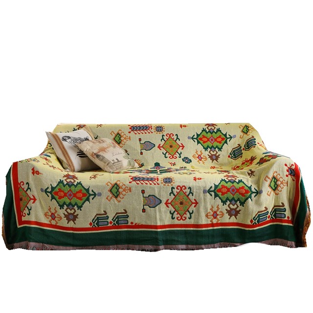 ການຄ້າຕ່າງປະເທດ retro Vintage American thread blanket sofa cover blanket bay window cushion window bedside blanket sofa towel blanket