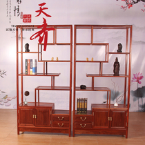 Mahogany Begonia Bogu rack Living room antique rack Chinese multi-treasure pavilion partition bookshelf Zambian blood sandalwood shelf