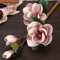 Living room artificial flowers simulation flowers floor-to-ceiling high European-style magnolia porch decoration large ornaments high-end dried bouquets
