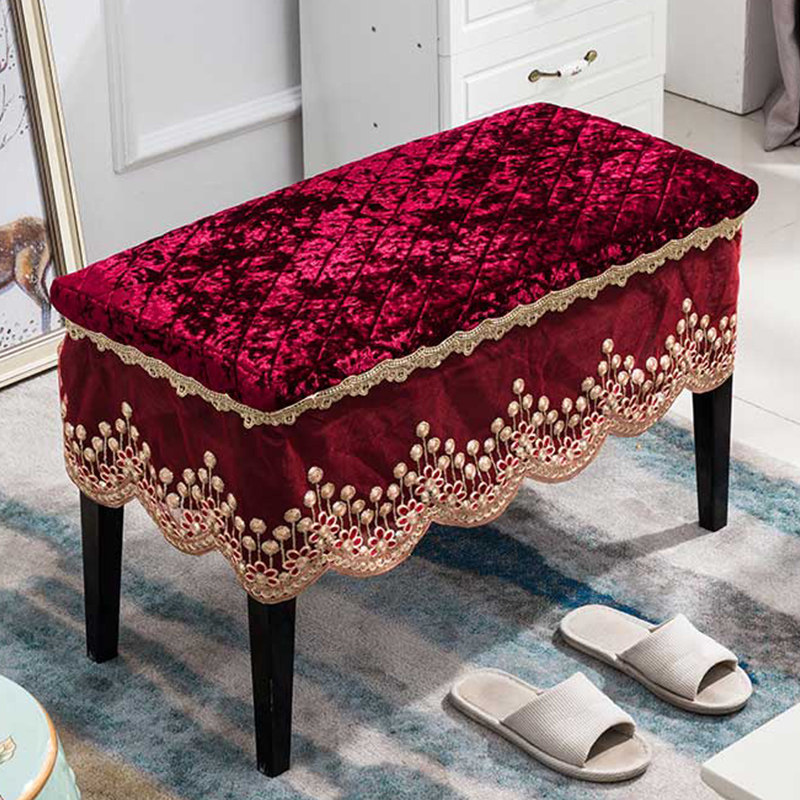 Piano stool cover shoe changing stool stool cover makeup stool cover cushion chair cushion European lace dining chair cushion bedside table
