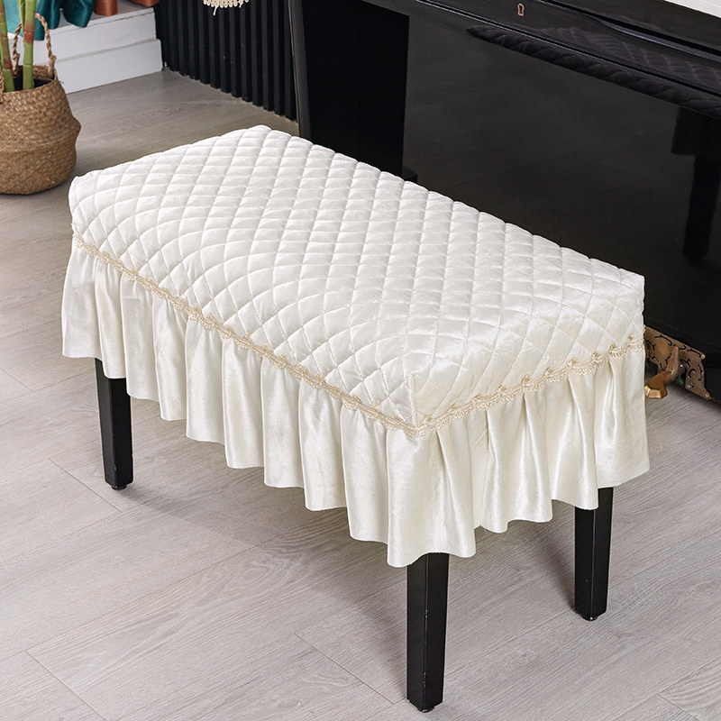 Piano single and double lift stool cushion seat cover European-style makeup shoe stool cover custom-made lace dining chair cushion