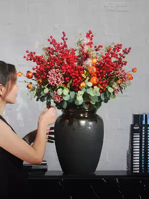 Fortune fruit living room furnishings hotel lobby large floral storefront simulation flower berry red fruit front desk decoration fake flower