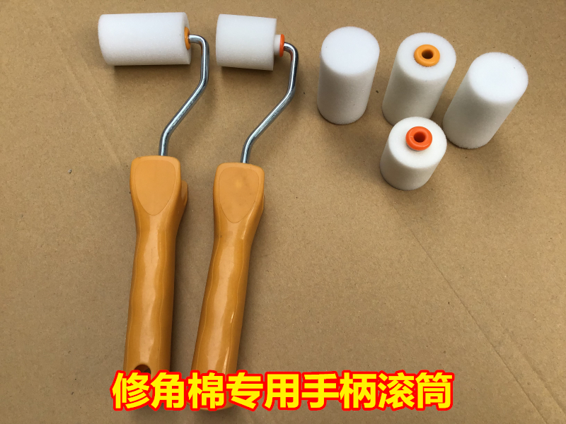 Hollow glass corner cotton special roller handle repair rubber cotton tool roller brush repair corner soft head sponge roller