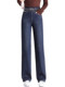 Denim wide-leg pants for women 2026 spring, autumn and winter new elastic high-waisted plus velvet thickened narrow straight pants