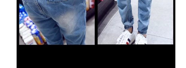 Mua một tặng một mùa hè miễn phí quần dài quần rộng lỗ để đóng chân quần jeans nam rộng co chân quần nam quần áo nam hàng hiệu