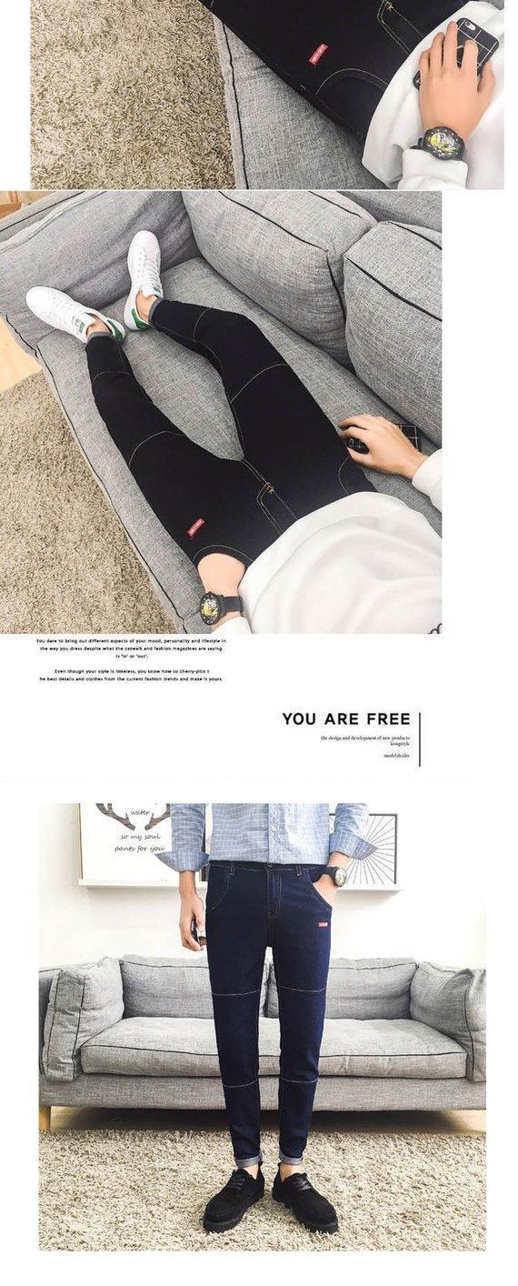 Mùa thu và mùa đông quần jeans nam chân bút chì Quần học sinh mỏng Quần nam harem quần dài quần dài nam triều quan ao nam