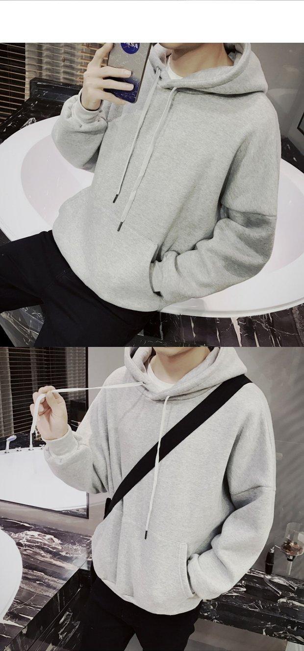 Thể thao mùa thu và giải trí, áo phông dài tay hoang dã, nam sinh viên, áo len đẹp trai, áo hoodie, mũ, quần áo áo len nam mỏng