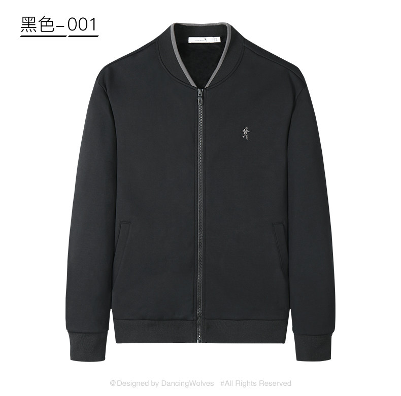 与狼共舞 男士 加绒加厚 棒球服夹克 图1