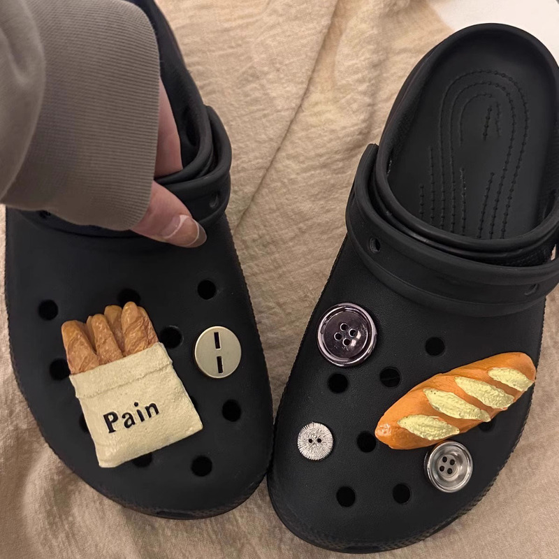 Crocs Shoe Charms, Shoe Decorations, Bread, Ice Cream, Food-Themed Shoe Charms, Decorative Accessories, Niche, Fun, Cute