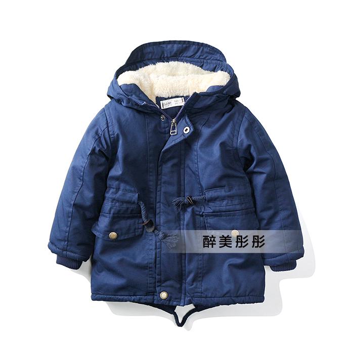Áo cotton trẻ em cộng với áo khoác nhung bé trai dày quần áo dài áo gió say sưa quần áo trẻ em đẹp mùa thu đông áo chống nắng bé gái cao cấp