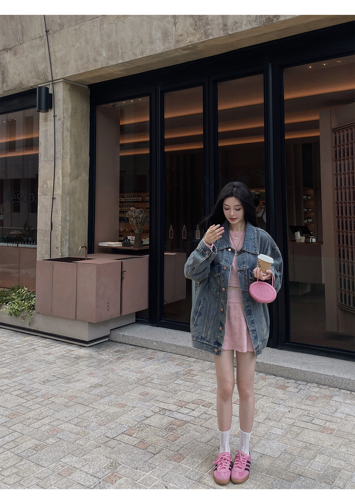 汉服上装 ministudio徐琳「西部单宁」新汉服廓形水洗灰牛仔外套