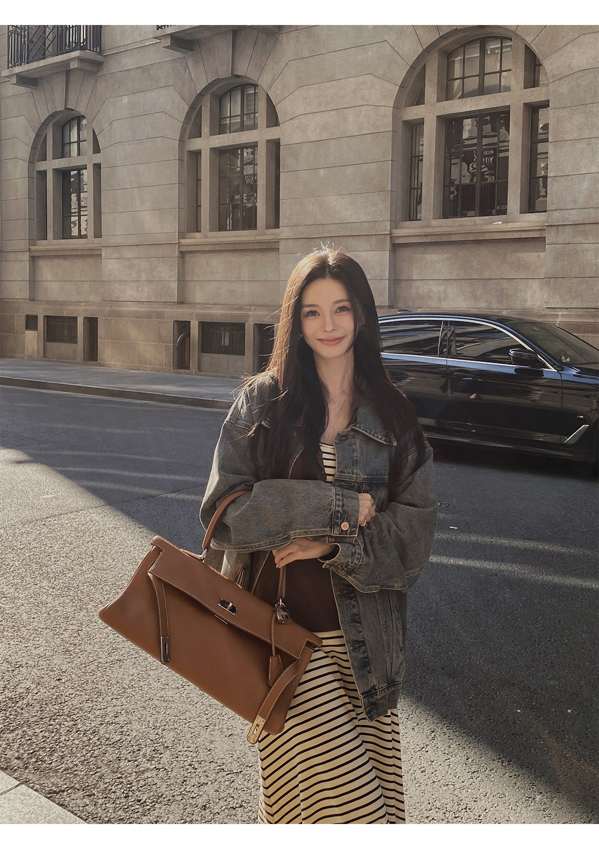 汉服上装 ministudio徐琳「西部单宁」新汉服廓形水洗灰牛仔外套