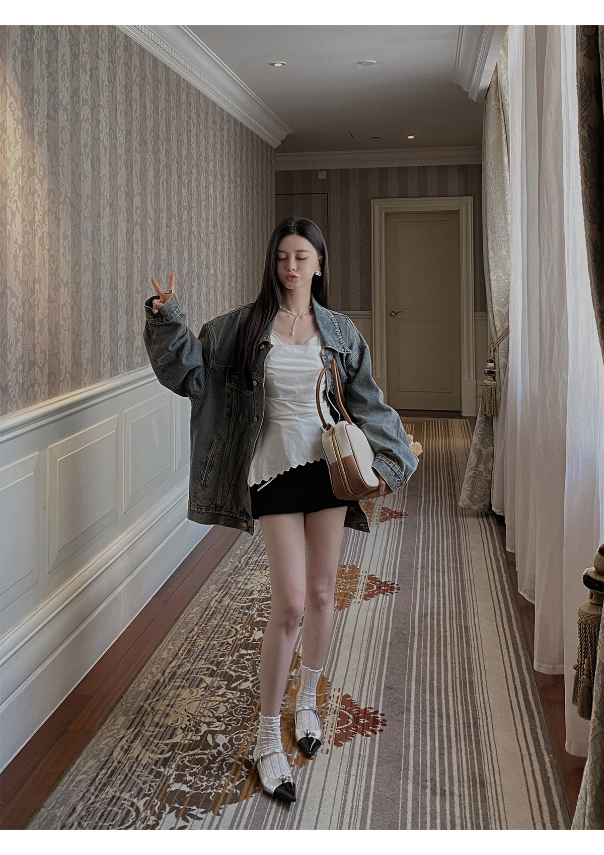 汉服上装 ministudio徐琳「西部单宁」新汉服廓形水洗灰牛仔外套