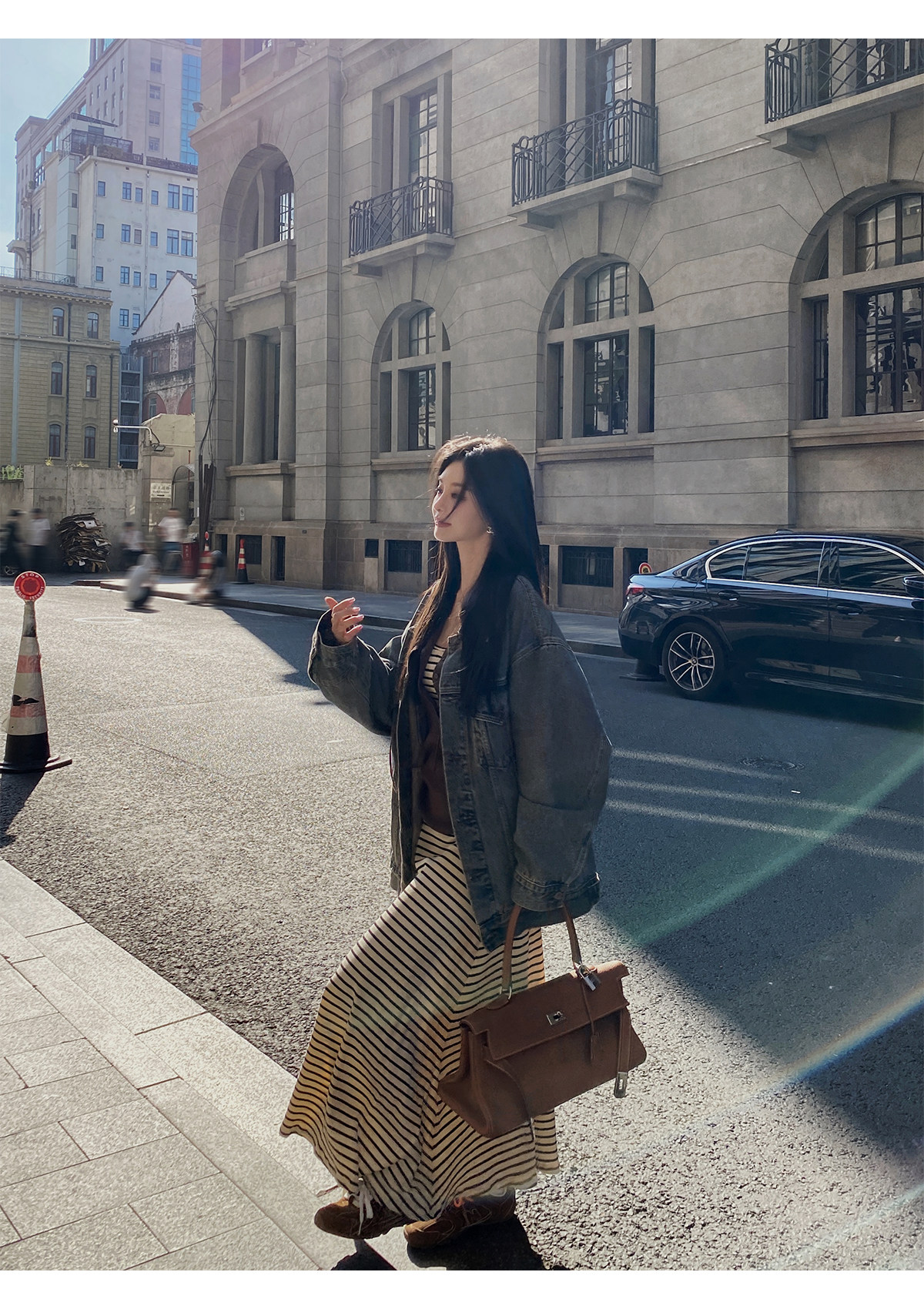 汉服上装 ministudio徐琳「西部单宁」新汉服廓形水洗灰牛仔外套