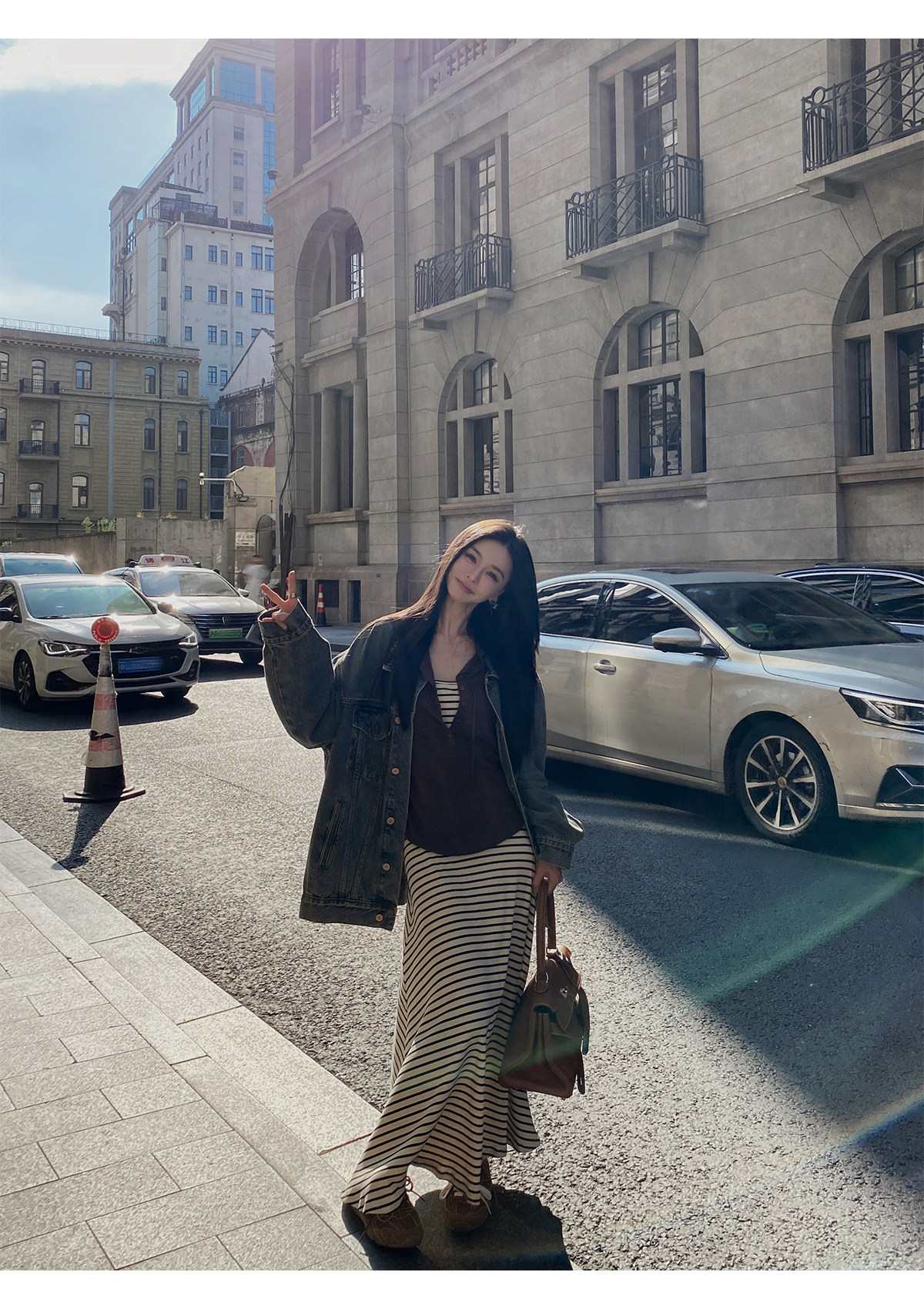 汉服上装 ministudio徐琳「西部单宁」新汉服廓形水洗灰牛仔外套