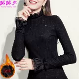 Флисовый демисезонный приятный телу лонгслив, высокий воротник