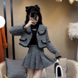 Осенний комплект, куртка, юбка в складку, популярно в интернете, в стиле Шанель