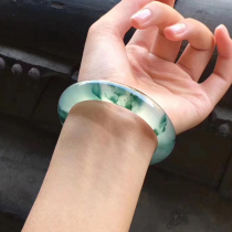W1212-27 Kokang Jade 54 5 ice glass species floating blue green jade bracelet Jade bracelet Jade bracelet Myanmar