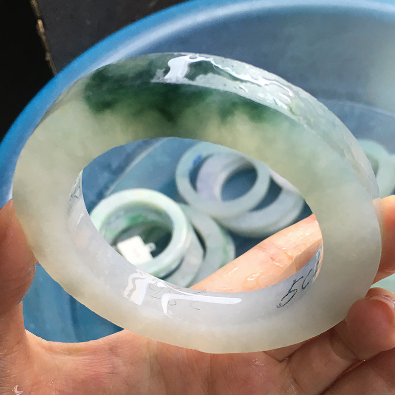 5CZ12A-04 Fruit Dare Emerald 56 5 Flop Jade Bracelet Jade Bracelet Unpolished Woolen Material Emerald Bracelet 