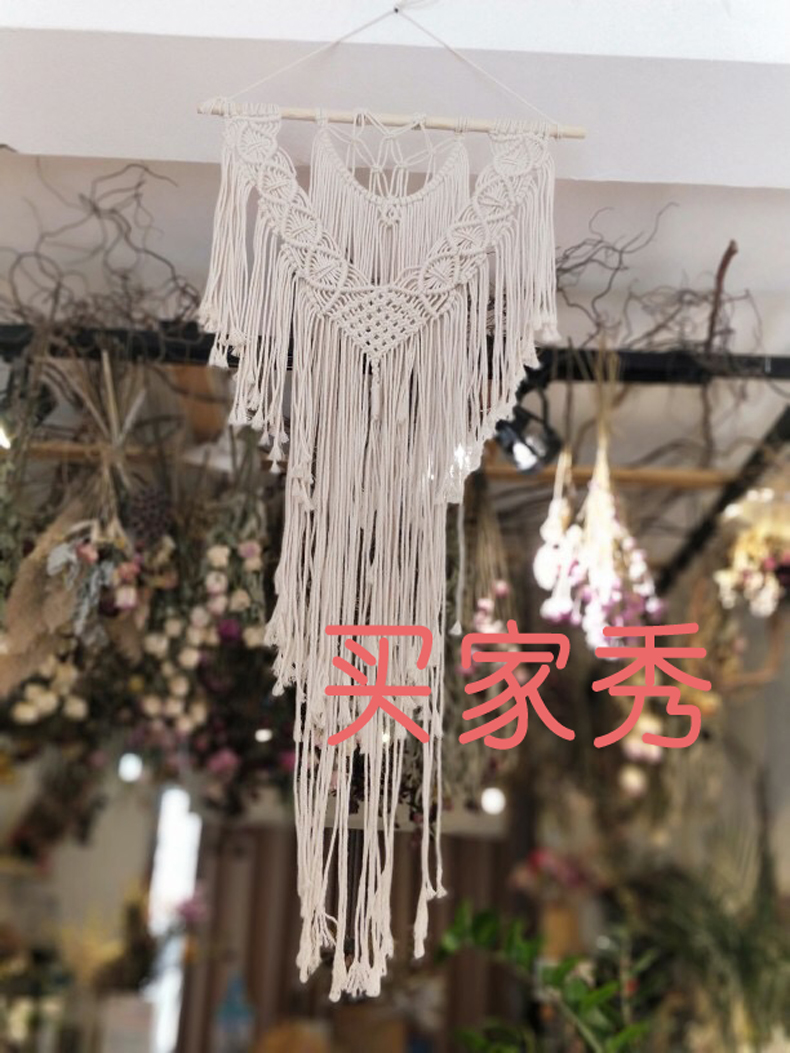 tấm thảm túi nguyên liệu dệt tay Tự làm hướng dẫn Bắc Âu thành tấm thảm treo tường trang trí bông bohemian - Tapestry thảm treo tường phòng khách