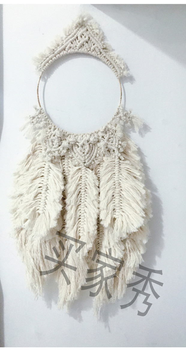 Gói vật liệu dệt bằng tay để gửi hướng dẫn Tấm thảm lông vũ hoàn thiện Macrame trang trí Bắc Âu thảm treo tường trang trí phòng ngủ