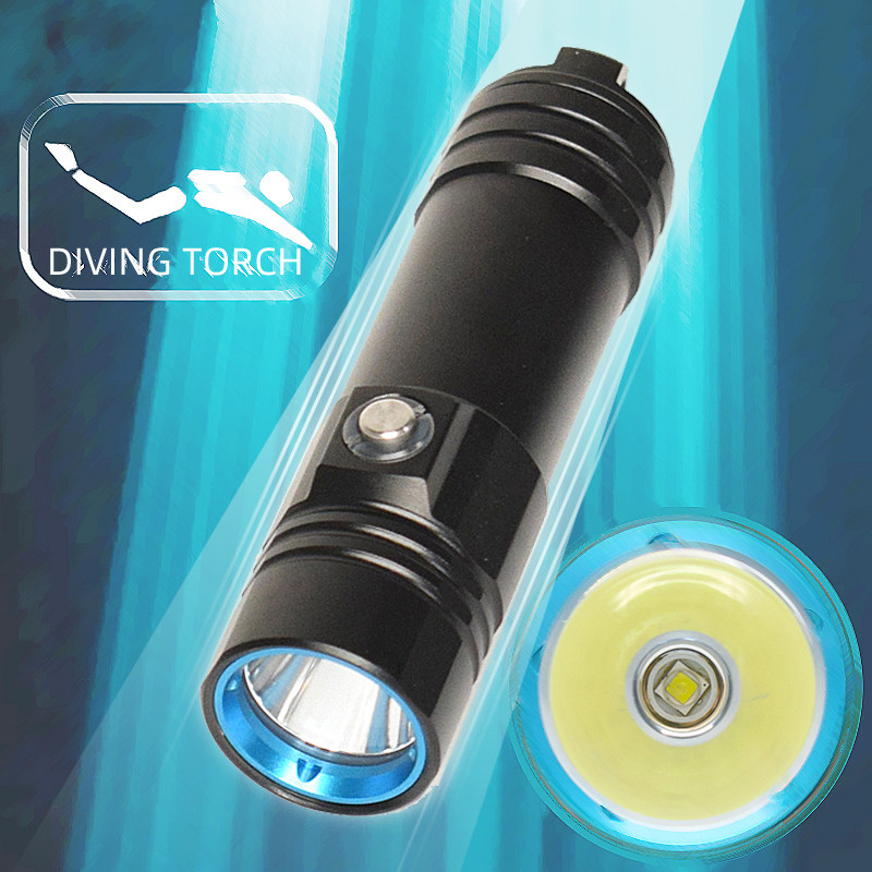 Diving flashlight L2 lamp Pearl deep diving 50 m underwater floodlight compatible with 18650 26650 rechargeable flashlight waterproof