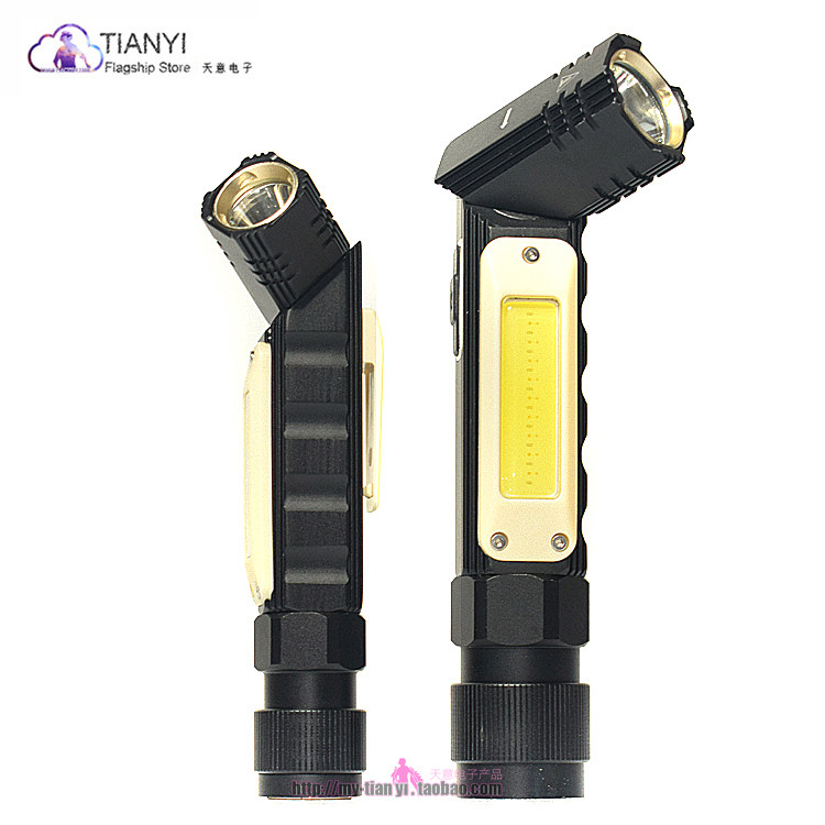 USB charging glare flashlight COB red light warning lighting work maintenance ultra-bright magnet clip corner light