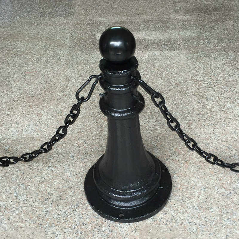 Community iron chain pillar Scenic Area Cast iron railing Square River iron rope Iron chain Cone cast iron railing pillar