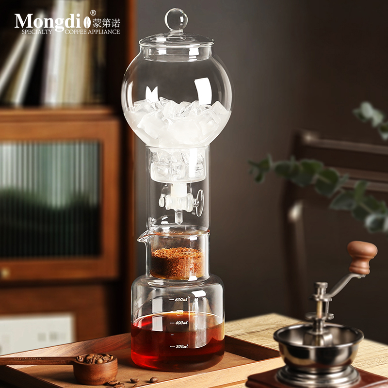 Mongdio Ice Drip Coffee Pot Coffee Maker Coffee Cold Brew Pot Glass Ice Brew Pot Drip Filter