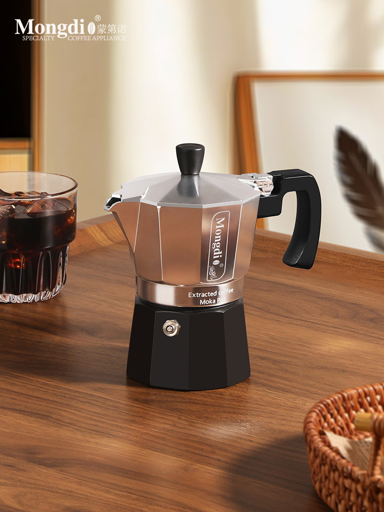 Mongdio Double-Valve Moka Pot Espresso Coffee Maker Coffee Pot Extraction Pot Coffee Appliance