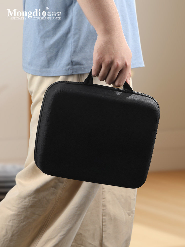 Mongdio Double-Valve Moka Pot Set Portable Hand Grinder Coffee Maker Outdoor Camping Coffee Equipment