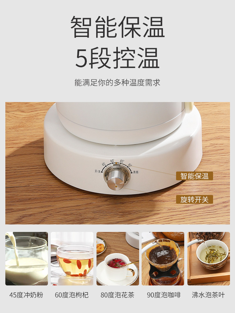 Mongdio Electric Kettle with Temperature Control for Hand-Brewed Coffee, Tea, and Water Boiling with a Fine Spout