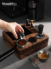 Mongdio Walnut Wood Coffee Tamper Base Knock Box Powder Distributor Tamper Hammer Coffee Machine Accessories Tools
