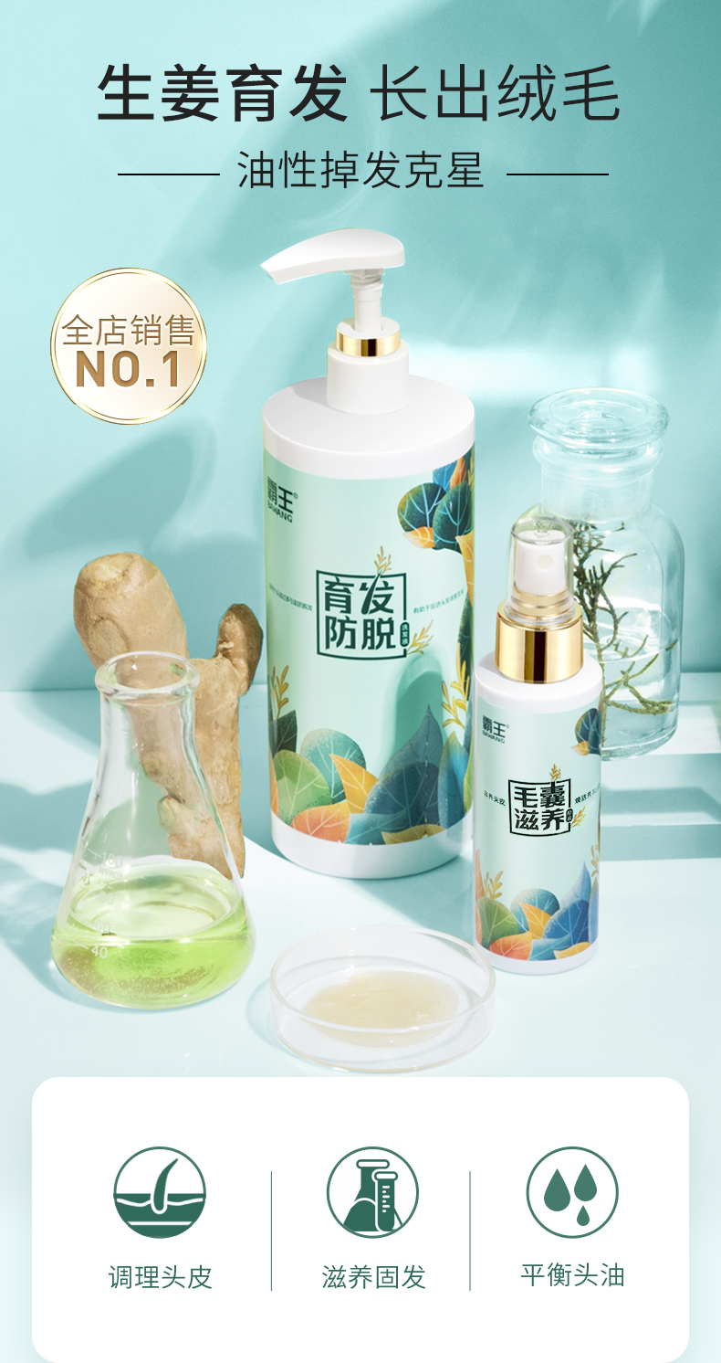 镇店之宝 霸王 生姜防脱洗发水套装 图1