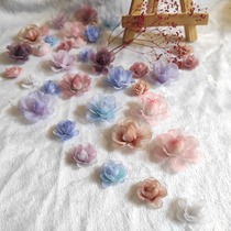 Accessoires de fleurs tridimensionnelles en Organza mini fleur faite à la main décoration de robe de mariée jupe pour enfants pétales colorés à faire soi-même