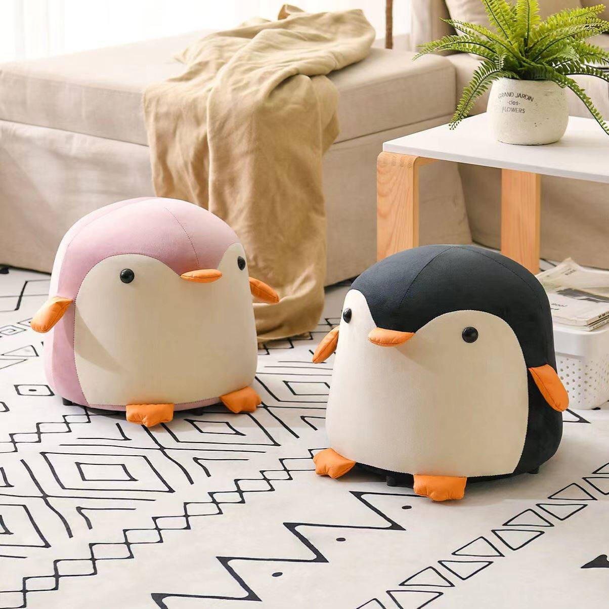 Animal stool children cartoon creative little penguin stool sofa stool foot children gift changing shoe stool low stool - Taobao