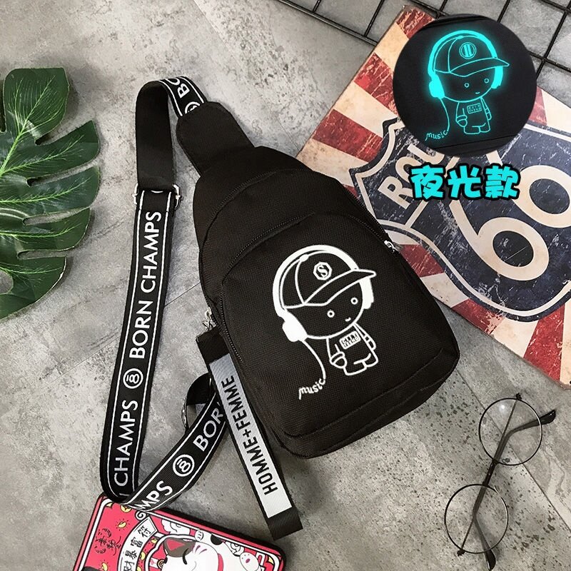 Wallet boy handsome children primary school students change messenger bag fashion personality hip-hop shoulder bag trend chest bag