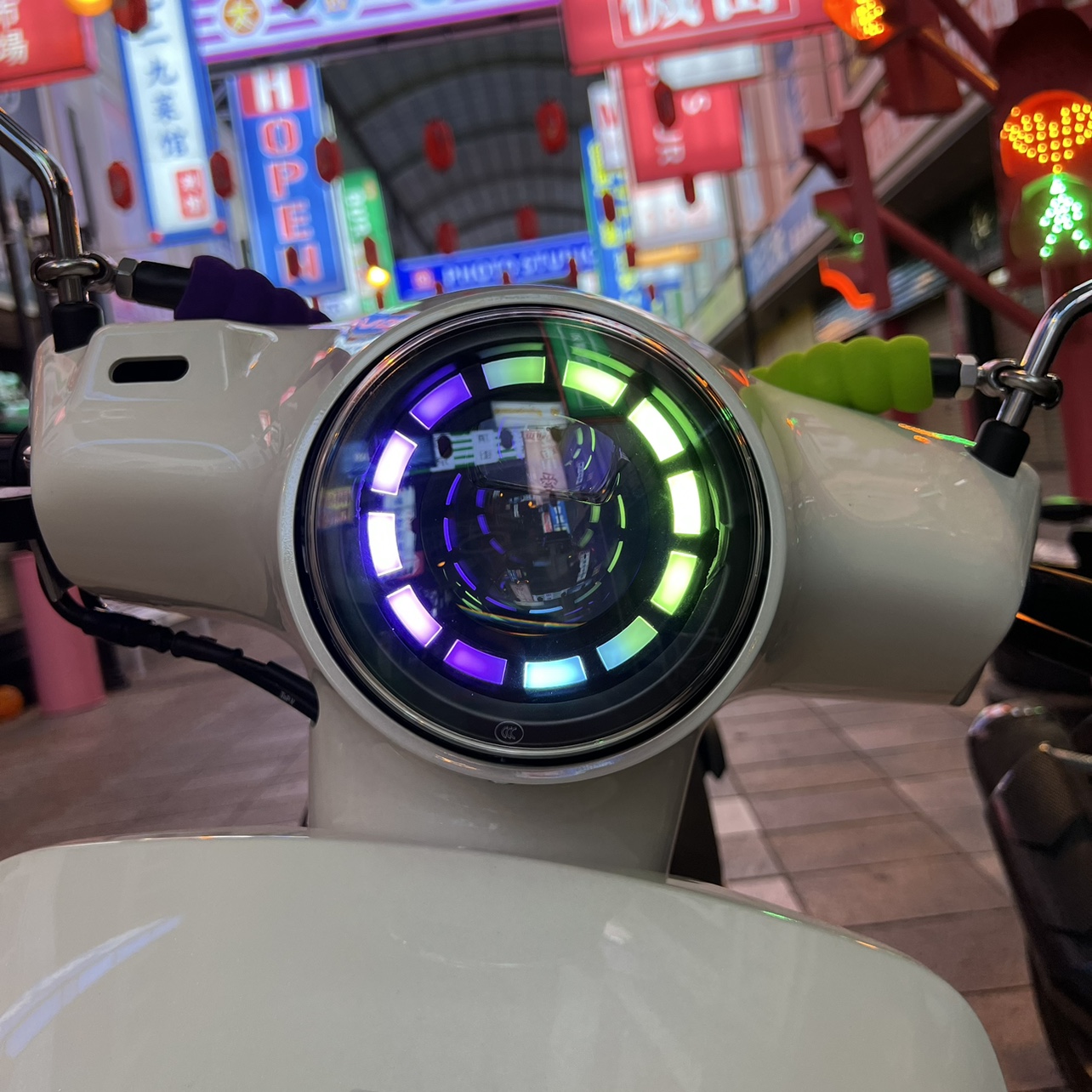 NS125LA modified Iron Man Lens Headlight Assembly Dual Light Lens Headlamps App Dynamic Toning-Taobao