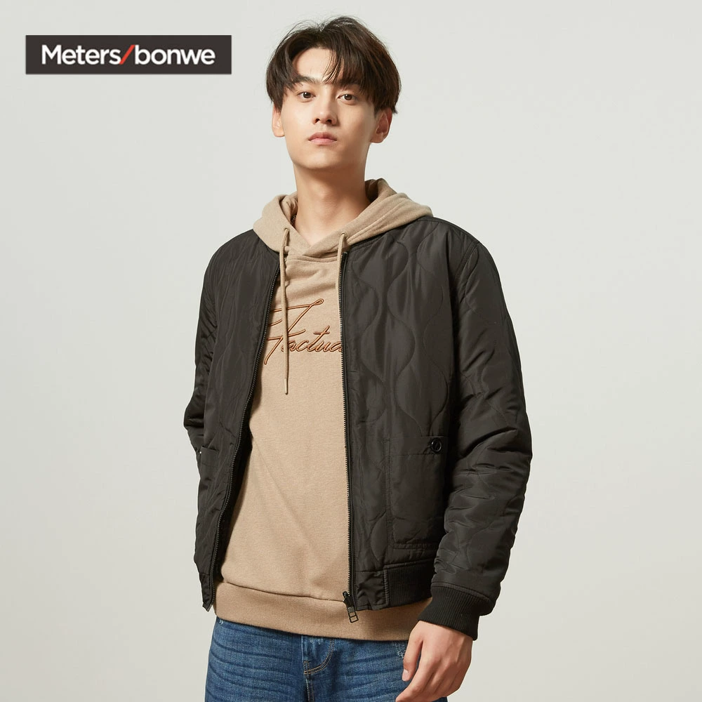 Áo khoác Metersbonwe nam áo khoác đệm bông ngắn giả áo khoác cashmere - Bông